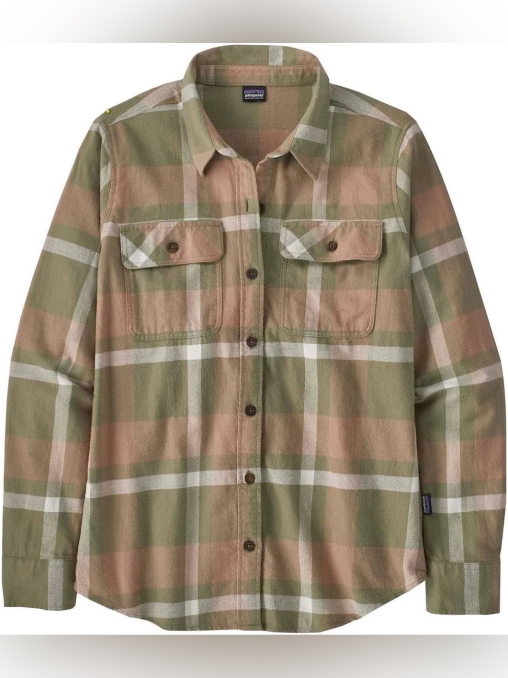 EUC Patagonia Organic Cotton Midweight Fjord Flannel Shirt Comstock/Garden Green - Picture 3 of 9